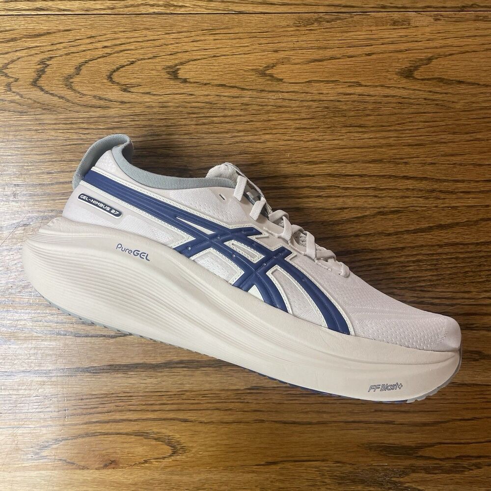 ASICS Gel Nimbus 27 - Track Club Men’s Size 12 14 Cream White Running Shoes New